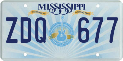 MS license plate ZDQ677