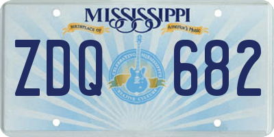 MS license plate ZDQ682