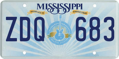 MS license plate ZDQ683