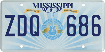 MS license plate ZDQ686