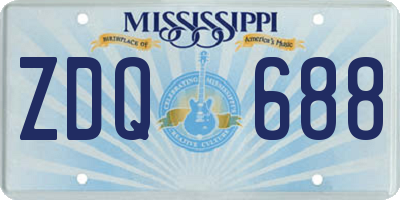 MS license plate ZDQ688