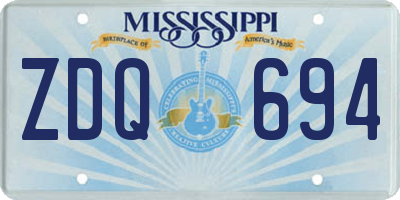 MS license plate ZDQ694