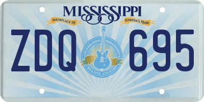 MS license plate ZDQ695