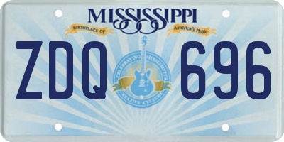 MS license plate ZDQ696