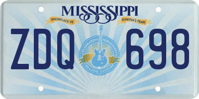 MS license plate ZDQ698