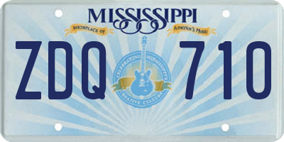 MS license plate ZDQ710