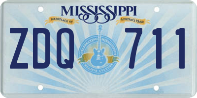 MS license plate ZDQ711