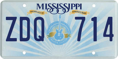 MS license plate ZDQ714