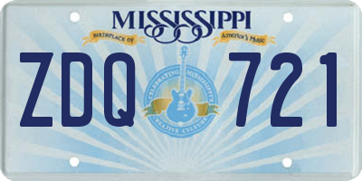 MS license plate ZDQ721