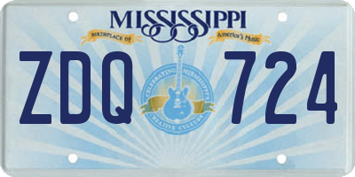 MS license plate ZDQ724