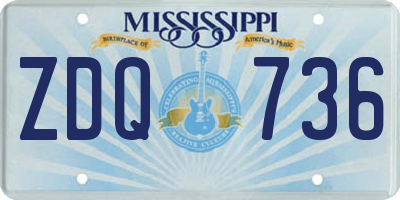 MS license plate ZDQ736