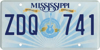 MS license plate ZDQ741