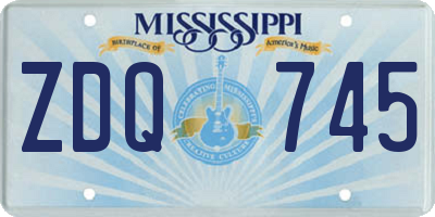 MS license plate ZDQ745