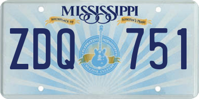 MS license plate ZDQ751