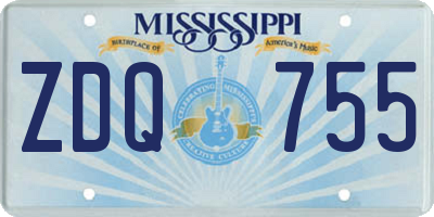 MS license plate ZDQ755