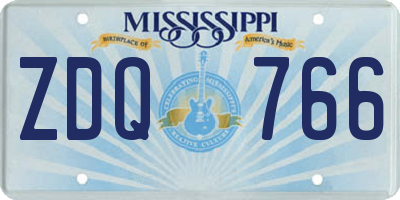 MS license plate ZDQ766