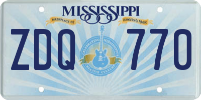 MS license plate ZDQ770