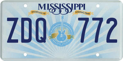 MS license plate ZDQ772