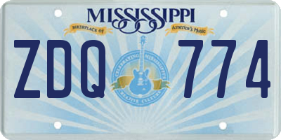 MS license plate ZDQ774