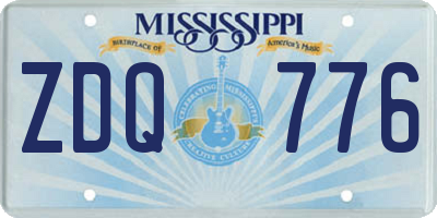 MS license plate ZDQ776