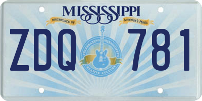 MS license plate ZDQ781