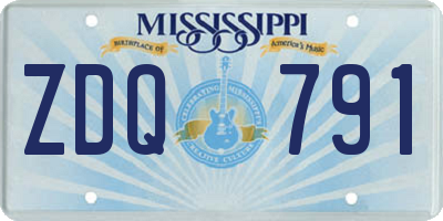 MS license plate ZDQ791