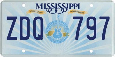 MS license plate ZDQ797