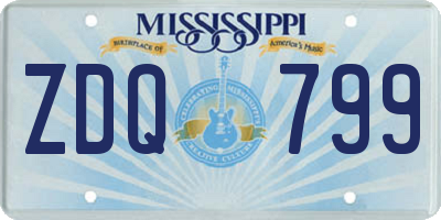 MS license plate ZDQ799