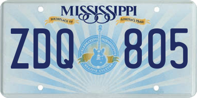 MS license plate ZDQ805
