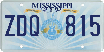 MS license plate ZDQ815