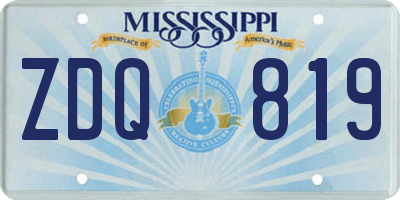 MS license plate ZDQ819