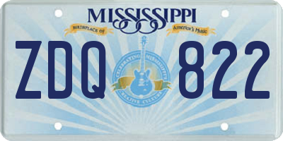 MS license plate ZDQ822