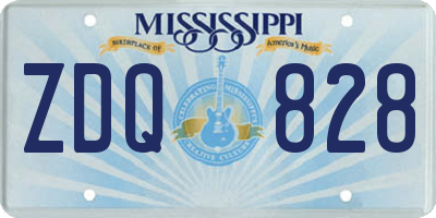 MS license plate ZDQ828