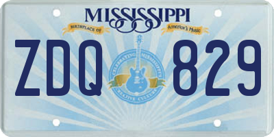 MS license plate ZDQ829