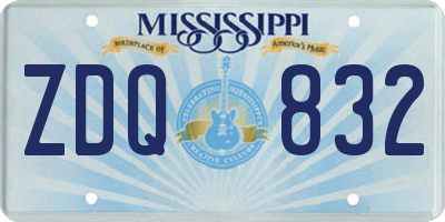 MS license plate ZDQ832