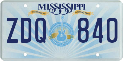 MS license plate ZDQ840