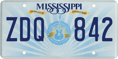 MS license plate ZDQ842