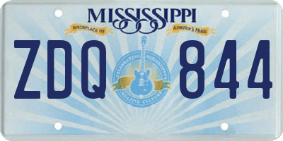 MS license plate ZDQ844