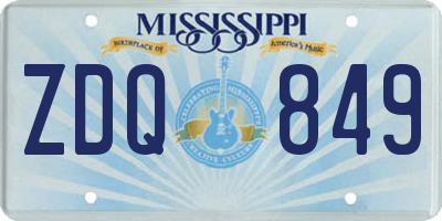 MS license plate ZDQ849