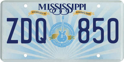MS license plate ZDQ850