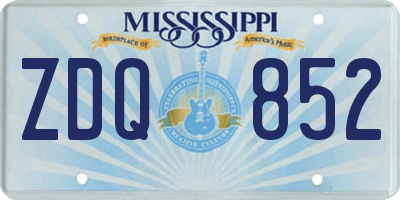 MS license plate ZDQ852
