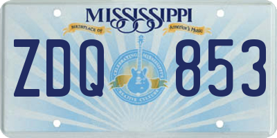 MS license plate ZDQ853