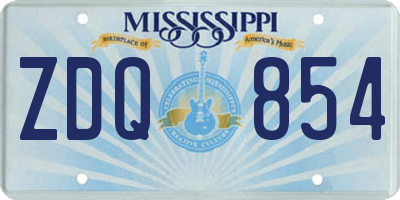 MS license plate ZDQ854