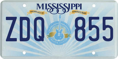 MS license plate ZDQ855