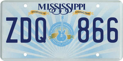 MS license plate ZDQ866