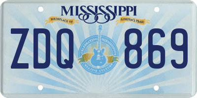 MS license plate ZDQ869