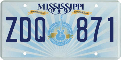 MS license plate ZDQ871