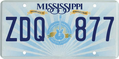 MS license plate ZDQ877