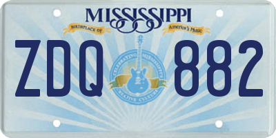 MS license plate ZDQ882