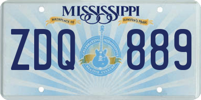 MS license plate ZDQ889